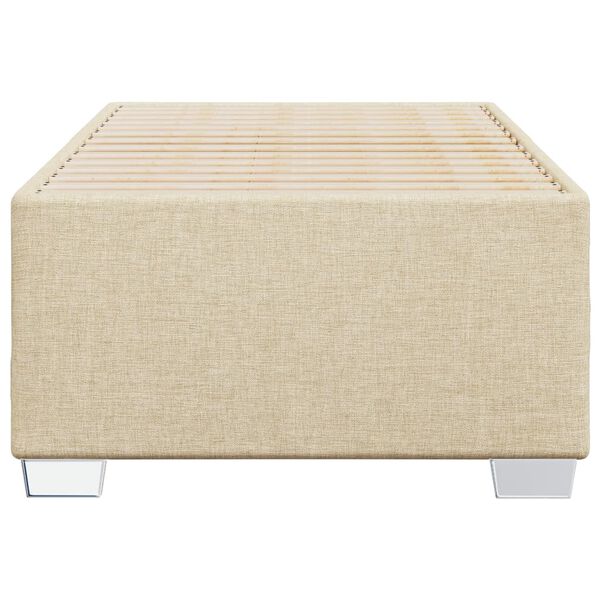 vidaXL Πλαίσιο κρεβατιού χωρίς στρώμα Κρέμα 80x200 cm Ύφασμα