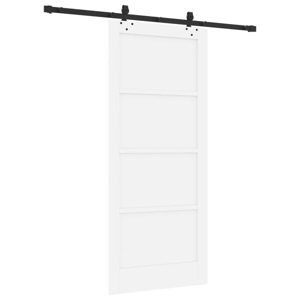 vidaXL Συρόμενη Πόρτα Λευκό και μαύρο 86 x 198.5 cm