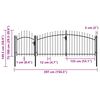 vidaXL Καγκελόπορτα Μαύρη 1,5 x 4 μ. Ατσάλινη