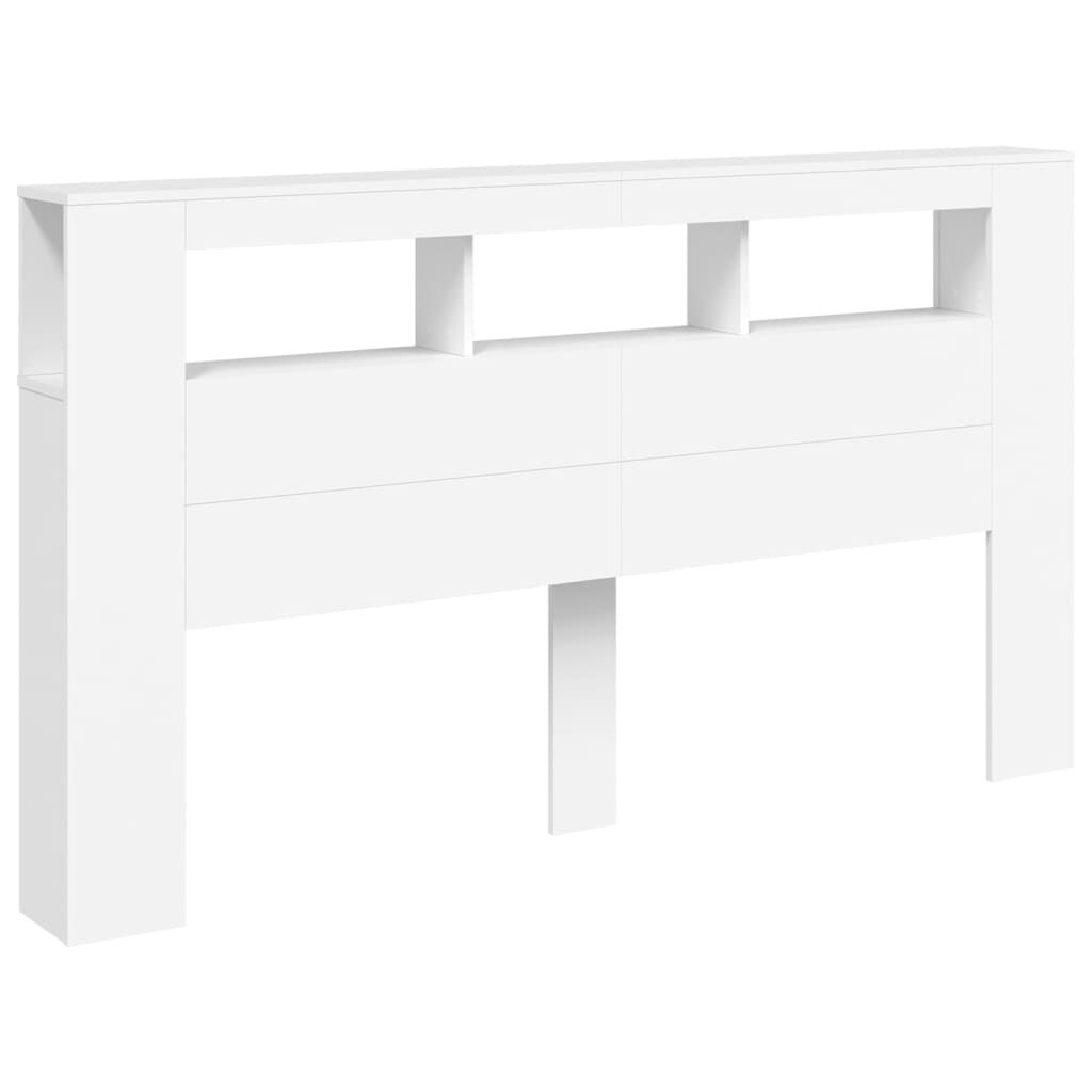 vidaXL Κεφαλάρι Κρεβατιού με LED Λευκό 180x18,5x103,5 εκ Επεξεργ. Ξύλο
