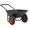 vidaXL Καρότσι Κήπου Μαύρο και Πορτοκαλί 78 L 100 kg
