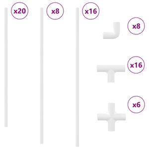 vidaXL &Sigma;&omega;&lambda;ή&nu;&alpha;&sigmaf; PVC 2 pcs &Lambda;&epsilon;&upsilon;&kappa;ό 12,2 x 1,8 x 500 mm PP &kappa;&alpha;&iota; PE