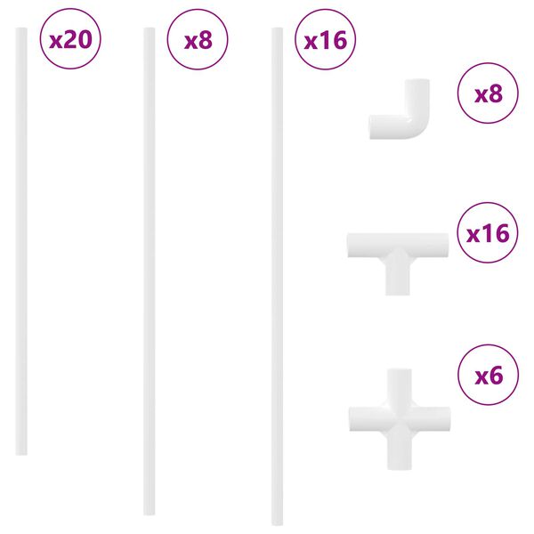 vidaXL &Sigma;&omega;&lambda;ή&nu;&alpha;&sigmaf; PVC 2 pcs &Lambda;&epsilon;&upsilon;&kappa;ό 12,2 x 1,8 x 500 mm PP &kappa;&alpha;&iota; PE