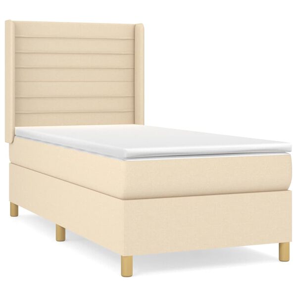 vidaXL &Kappa;&rho;&epsilon;&beta;ά&tau;&iota; Boxspring &mu;&epsilon; &Sigma;&tau;&rho;ώ&mu;&alpha; &Kappa;&rho;&epsilon;&mu; 80 x 200 &epsilon;&kappa;. &Upsilon;&phi;&alpha;&sigma;&mu;ά&tau;&iota;&nu;&omicron;