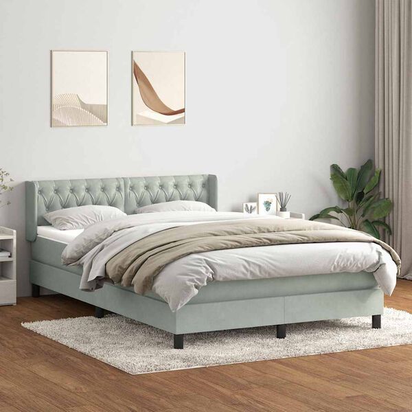 vidaXL &Kappa;&rho;&epsilon;&beta;ά&tau;&iota; Boxspring &mu;&epsilon; &Sigma;&tau;&rho;ώ&mu;&alpha; &Alpha;&nu;&omicron;&iota;&chi;&tau;ό &Gamma;&kappa;&rho;&iota; 140x210 &epsilon;&kappa;. &Beta;&epsilon;&lambda;&omicron;ύ&delta;&iota;&nu;&omicron;
