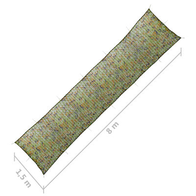 vidaXL Δίχτυ Σκίασης Παραλλαγής Πράσινο 1,5 x 8 μ. με Σάκο Αποθήκευσης