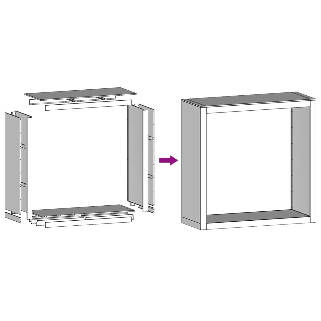 vidaXL Ράφι Καυσόξυλων Μαύρο 100x40x100 εκ. Ατσάλινο