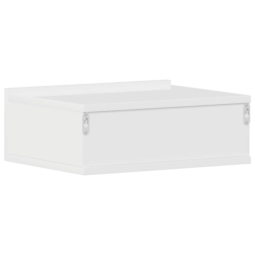 vidaXL Κομοδίνα Κρεμαστά 2 τεμ. Γυαλ. Λευκό 40x30x15εκ. από Επεξ. Ξύλο