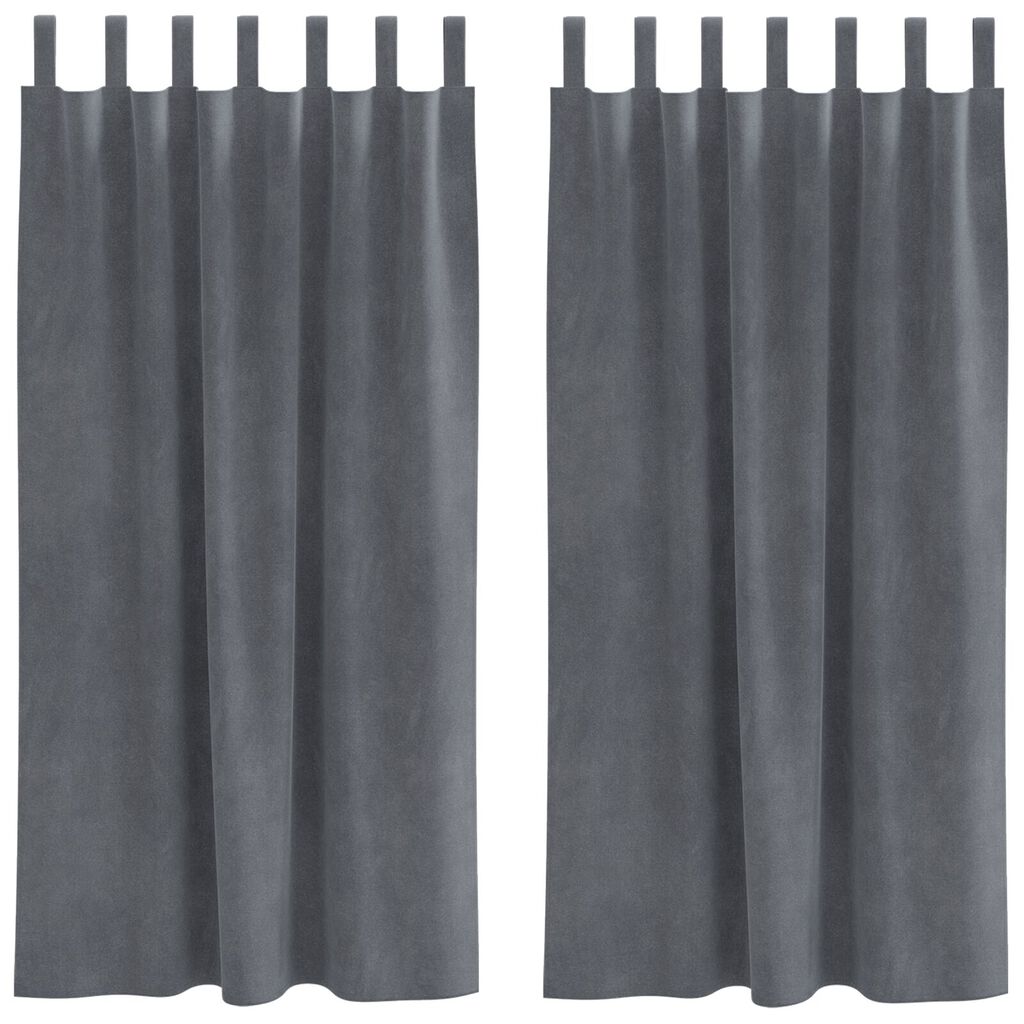 Curtains blackout vidaXL με βρόχους κρεμάσματος 2 τεμάχια Σούπερ ανοιχτό γκρι βελούδο