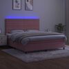 vidaXL &Kappa;&rho;&epsilon;&beta;ά&tau;&iota; Boxspring &mu;&epsilon; &Sigma;&tau;&rho;ώ&mu;&alpha; & LED &Rho;&omicron;&zeta; 160x200 &epsilon;&kappa;. &Beta;&epsilon;&lambda;&omicron;ύ&delta;&iota;&nu;&omicron;