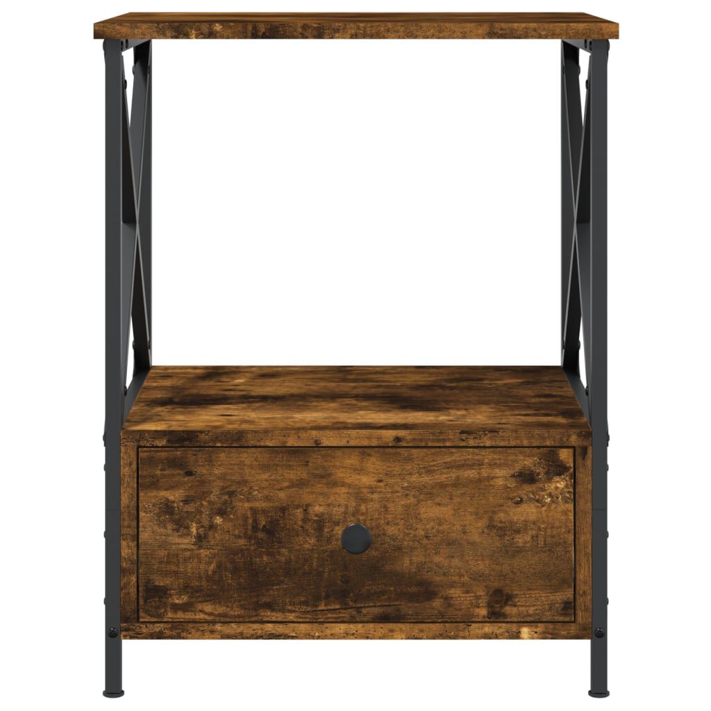 vidaXL Κομοδίνο Καπνιστή Δρυς 50 x 41 x 65 εκ. από Επεξεργασμένο Ξύλο