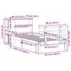 vidaXL Κρεβάτι Βιβλιοθήκη Χωρίς Στρώμα 90x190 εκ Μασίφ Ξύλο Πεύκου