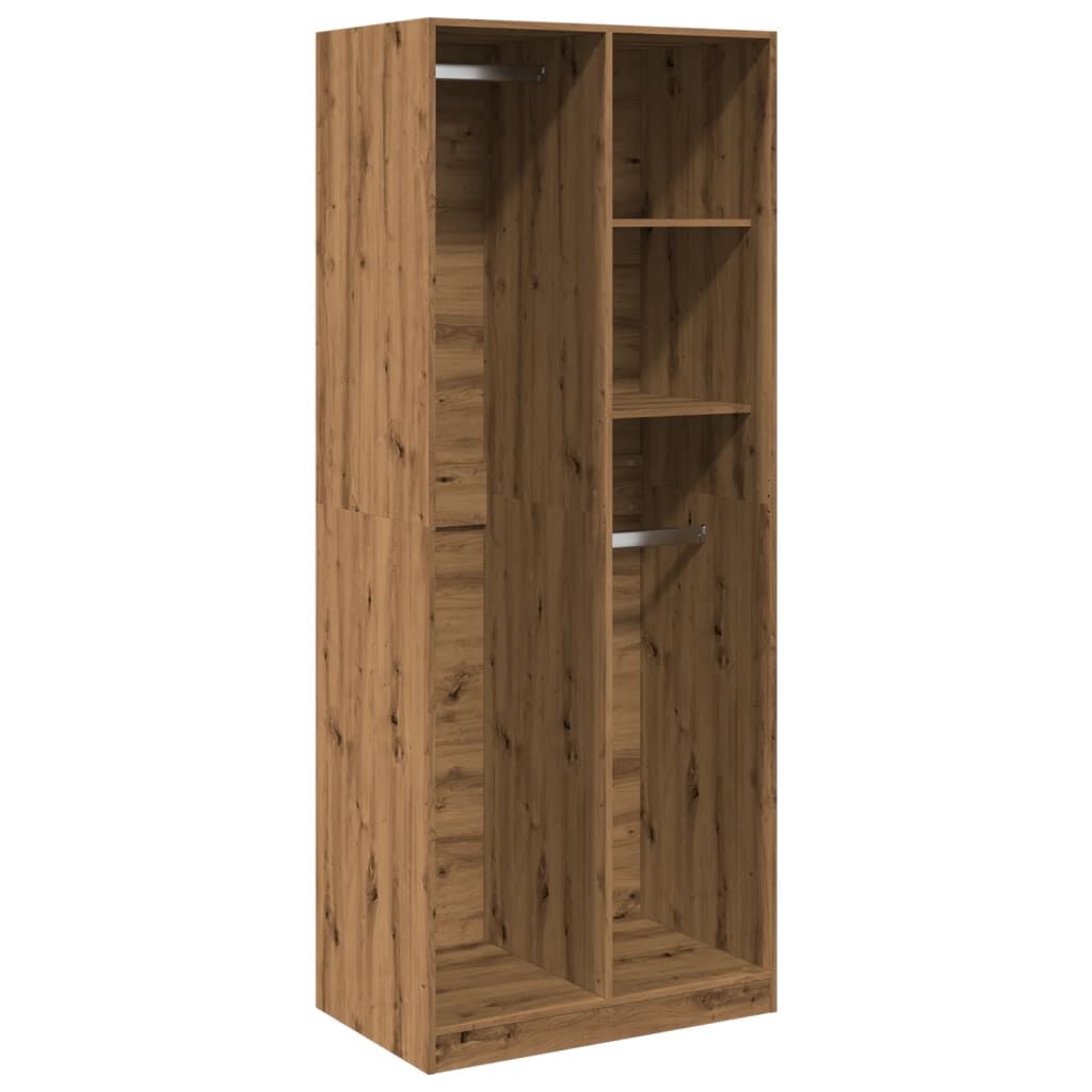 vidaXL Ντουλάπα Αρτισιανή Δρυς 80x50x200εκ από Επεξεργασμένο Ξύλο