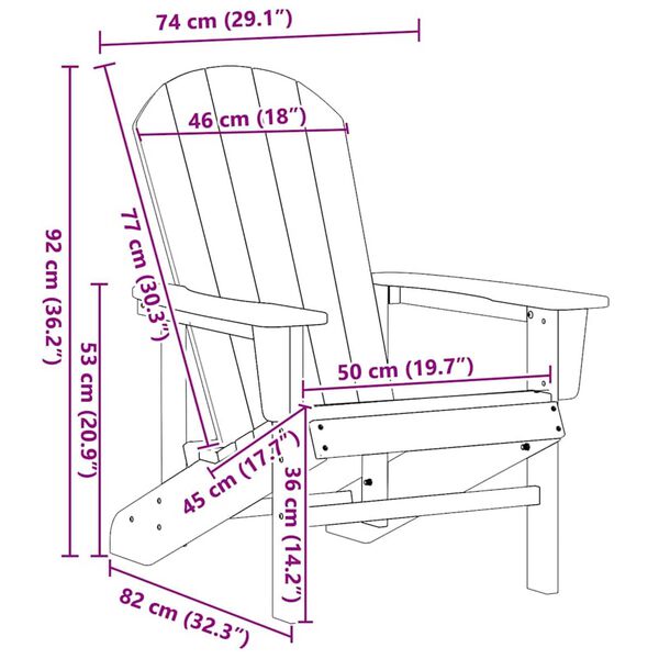 vidaXL Έπιπλα Χαλάρωσης Κήπου 2 pcs Μαύρο 74 x 82 x 90cm Πολυαιθυλένιο