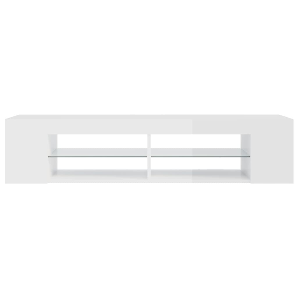 vidaXL Έπιπλο Τηλεόρασης με LED Γυαλιστερό Λευκό 135x39x30 εκ.