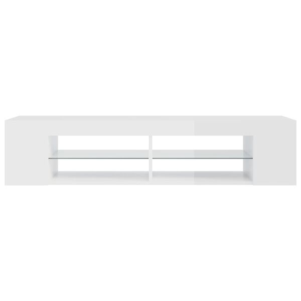 vidaXL Έπιπλο Τηλεόρασης με LED Γυαλιστερό Λευκό 135x39x30 εκ.