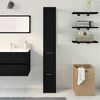 vidaXL Ντουλάπα Μπάνιου με συρτάρι Μαύρη Οξυά 25 x 25 x 170 εκ.