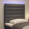 vidaXL LED κεφαλάρι με φώτα λωρίδας LED Σκούρο γκρι 100 cm ύφασμα