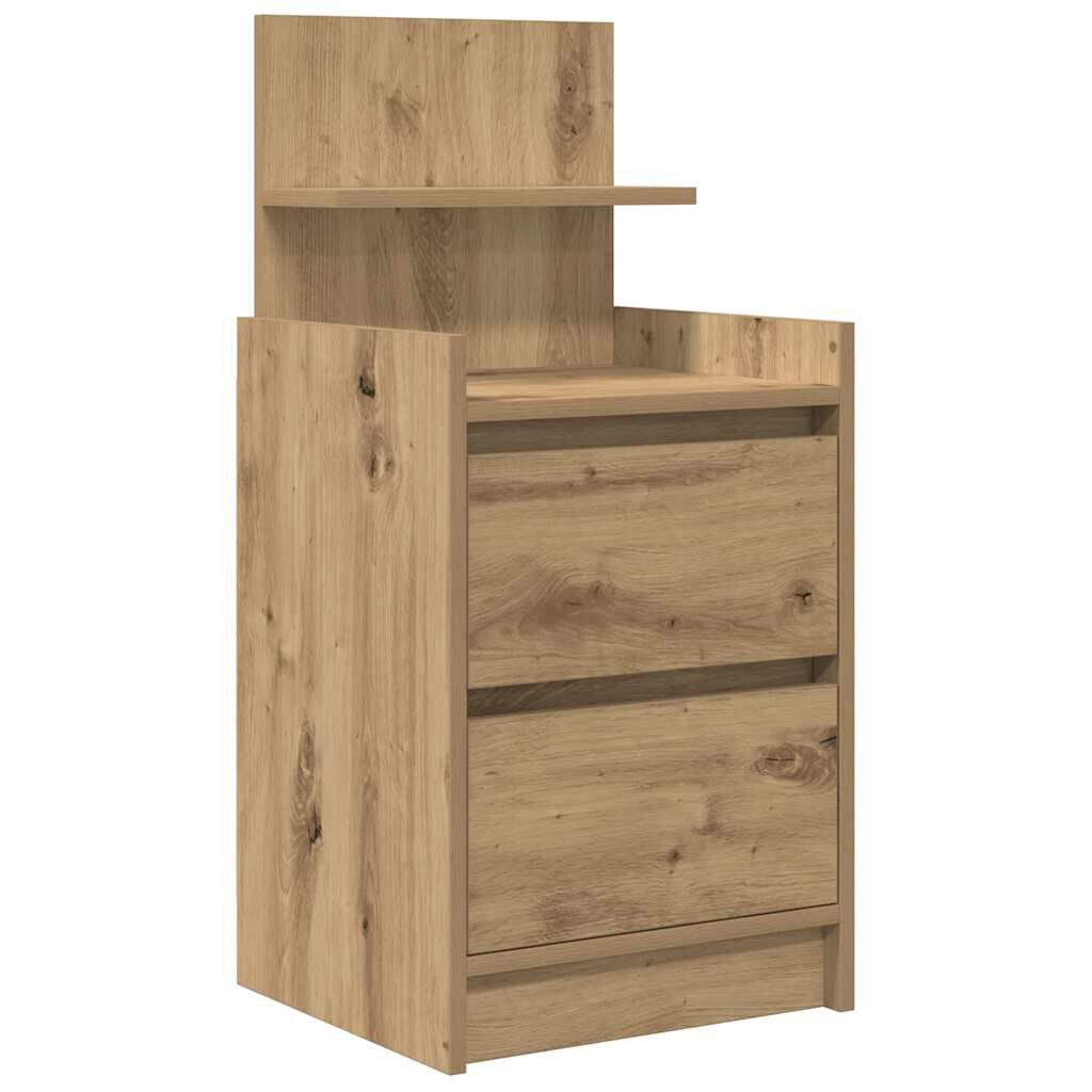 vidaXL Κομοδίνο με 2 συρτάρια Αρτισιανή Δρυς 38x34x80 εκ.