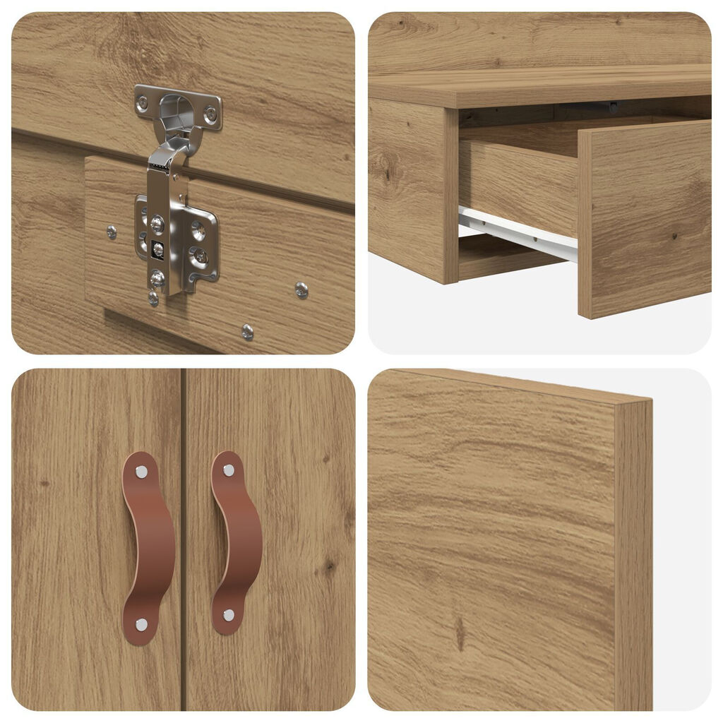 vidaXL Κρεβάτι αποθηκευτικού χώρου Artisan Oak 90x200 εκ.