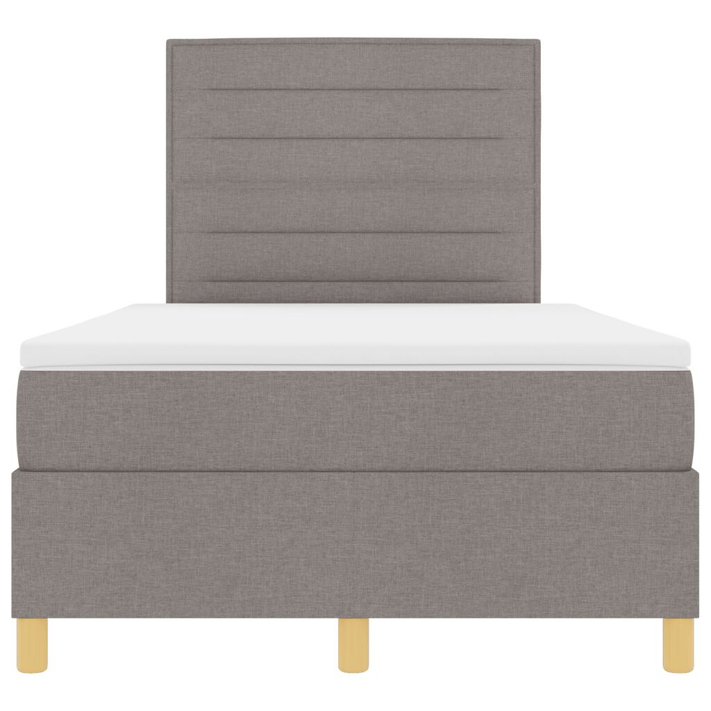 vidaXL Κρεβάτι Box Spring με Στρώμα & LED Ταούπ 120x200 εκ Υφασμάτινο