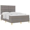 vidaXL &Kappa;&rho;&epsilon;&beta;ά&tau;&iota; &mu;&epsilon; &epsilon;&lambda;&alpha;&tau;ή&rho;&iota;&alpha; &mu;&epsilon; &kappa;&epsilon;&phi;&alpha;&lambda;ά&rho;&iota; Taupe 160 x 200 cm ύ&phi;&alpha;&sigma;&mu;&alpha;