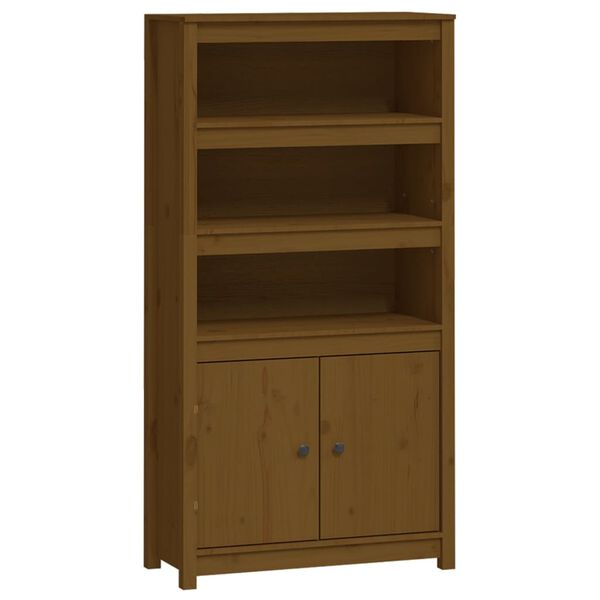 vidaXL Ντουλάπι Ψηλό Καφέ Μέλι 80x35x154 εκ. από Μασίφ Ξύλο Πεύκου
