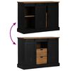 vidaXL Sideboard HALDEN 2 συρόμενες πόρτες μαύρο 112x40x80 cm