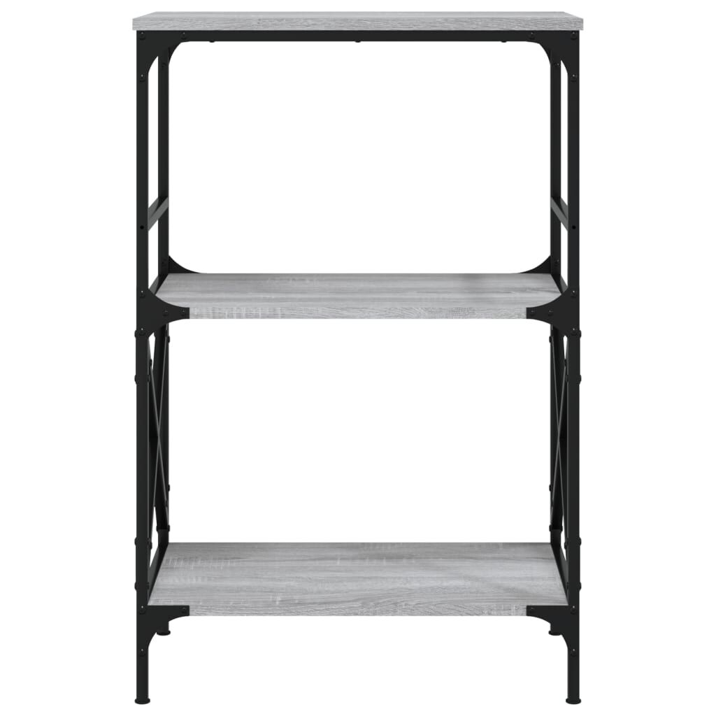 vidaXL Βιβλιοθήκη 3 Επιπέδων Γκρι Sonoma 59x35x90,5 εκ. Επεξεργ. Ξύλο