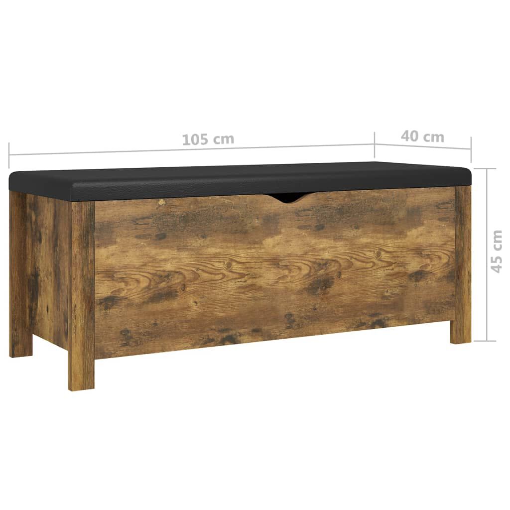 vidaXL Κουτί Αποθήκευσης Καπν. Δρυς 105x40x45εκ Επεξ. Ξύλο + Μαξιλάρι