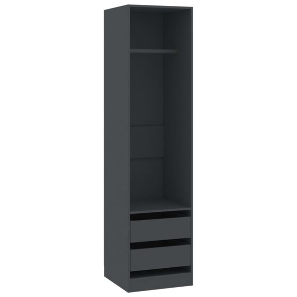 vidaXL Ντουλάπα με Συρτάρια Γκρι 50 x 50 x 200 εκ. από Μοριοσανίδα