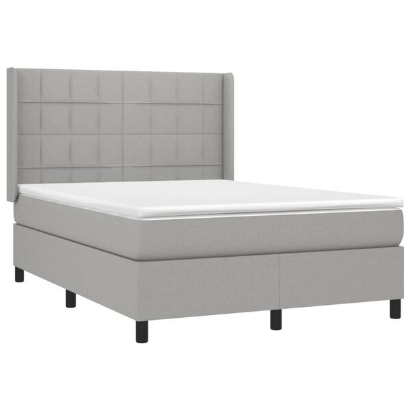 vidaXL &Kappa;&rho;&epsilon;&beta;ά&tau;&iota; Boxspring &mu;&epsilon; &Sigma;&tau;&rho;ώ&mu;&alpha; & LED &Alpha;&nu;.&Gamma;&kappa;&rho;&iota; 140x190&epsilon;&kappa;. &Upsilon;&phi;&alpha;&sigma;&mu;ά&tau;&iota;&nu;&omicron;