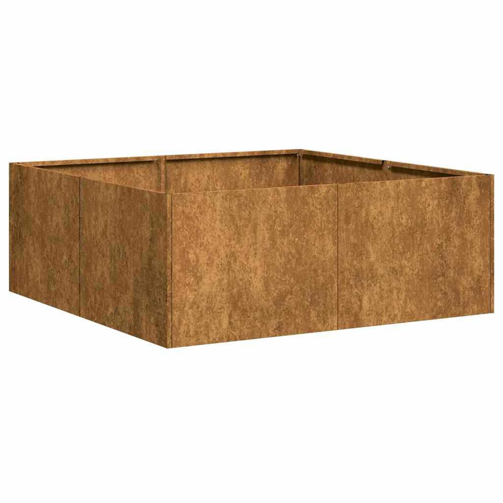 vidaXL Ζαρντινιέρα Σκουριασμένο 80x80x30εκ. Ατσάλι Σκληρυθέν στον Αέρα
