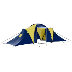 vidaXL &Sigma;&kappa;&eta;&nu;ή Camping 9 &Alpha;&tau;ό&mu;&omega;&nu; &Mu;&pi;&lambda;&epsilon; / &Kappa;ί&tau;&rho;&iota;&nu;&omicron; &Upsilon;&phi;&alpha;&sigma;&mu;ά&tau;&iota;&nu;&eta;