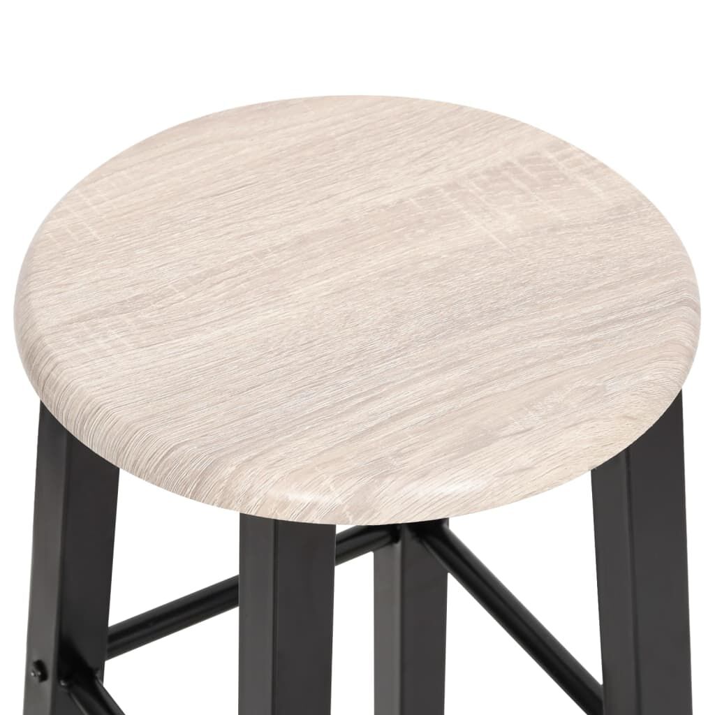 vidaXL Σκαμπό Μπαρ 2 τεμ. Μαύρα από MDF
