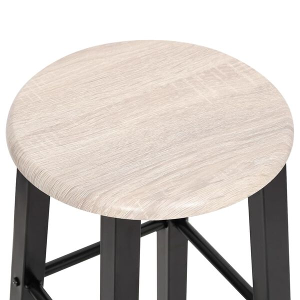 vidaXL Σκαμπό Μπαρ 2 τεμ. Μαύρα από MDF