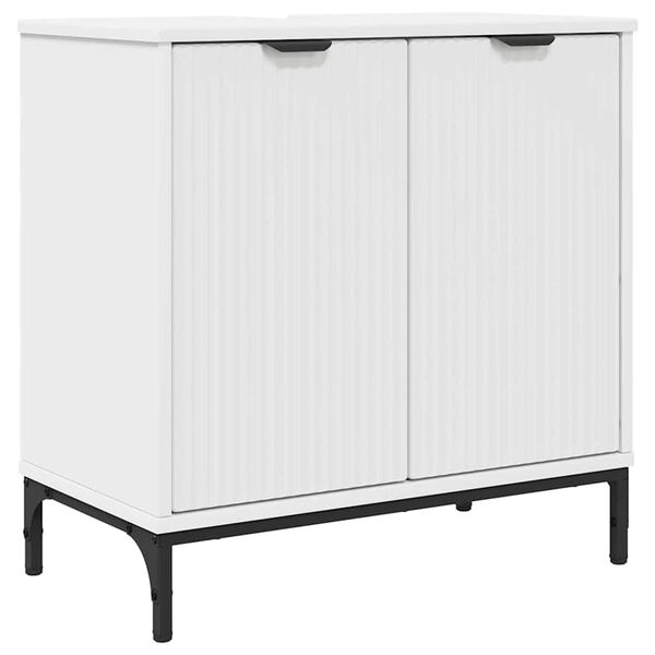 vidaXL Ντουλάπα Νιπτήρα Mπάνιου με πόρτα Λευκό 60.5 x 33.5 x 61 εκ