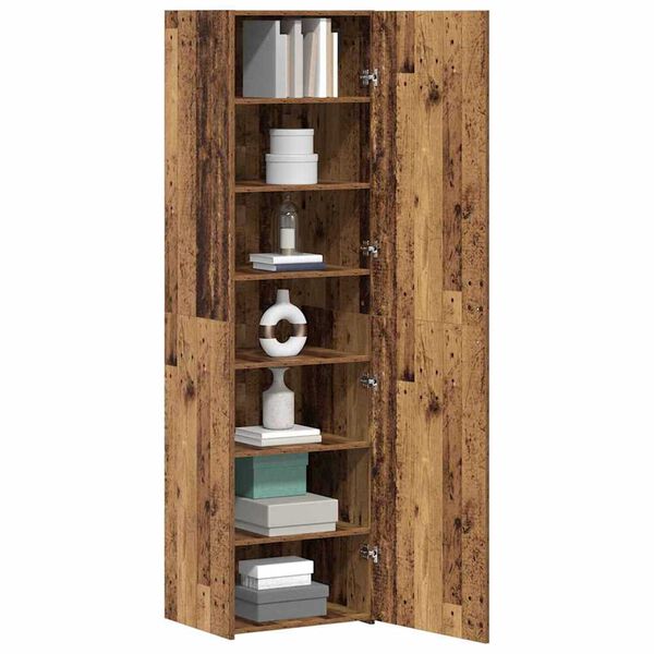 vidaXL Highboard 2 pcs Παλιό ξύλο 50 x 42,5 x 185 εκ.