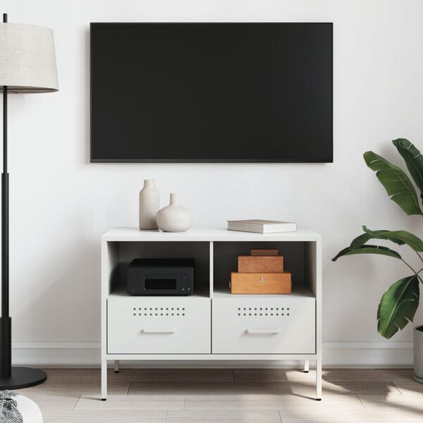 vidaXL Έπιπλο Τηλεόρασης Λευκό 68x39x50,5 εκ. από Χάλυβα