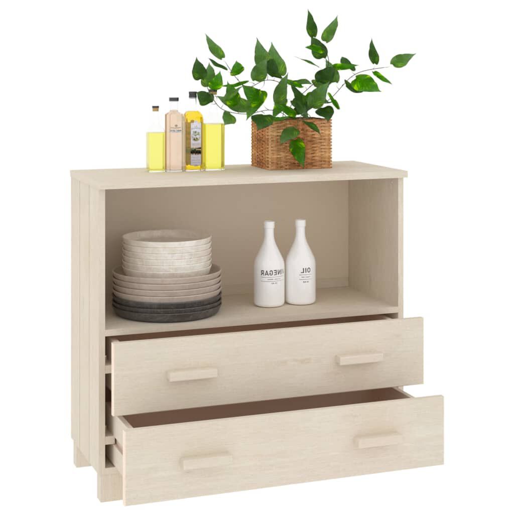 vidaXL Ντουλάπι HAMAR Καφέ Μελί 85 x 35 x 80 εκ. Μασίφ Ξύλο Πεύκου