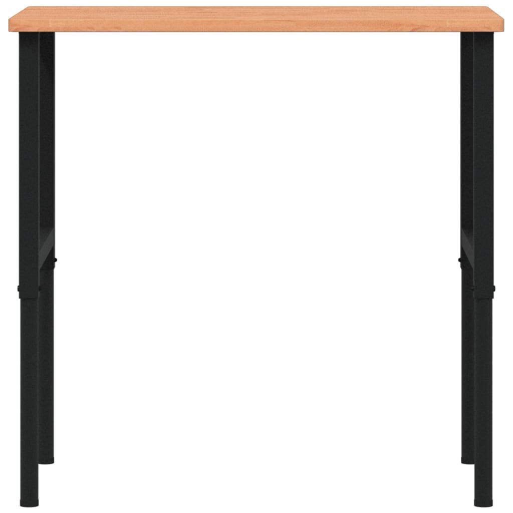 vidaXL Πάγκος Εργασίας Ορθογώνιος 100x60x(71,5-98) εκ Μασίφ Ξύλο Οξιάς