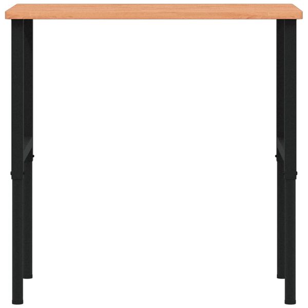 vidaXL Πάγκος Εργασίας Ορθογώνιος 100x60x(71,5-98) εκ Μασίφ Ξύλο Οξιάς