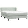 vidaXL Κρεβάτι Boxspring με Στρώμα Ανοιχτό Γκρι 140x220 εκ. Βελούδινο