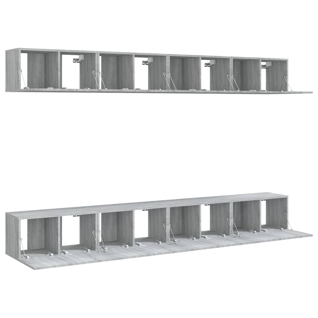 vidaXL Έπιπλα Τηλεόρασης 8 τεμ. Γκρι Sonoma 60x30x30 εκ. Επεξεργ. Ξύλο