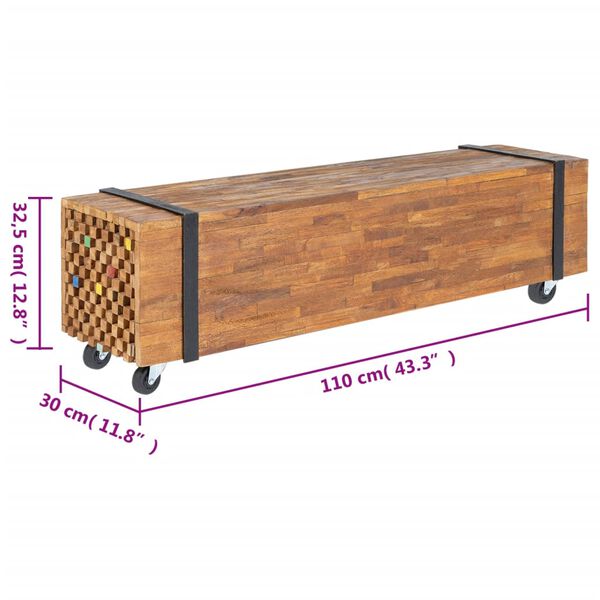 vidaXL Έπιπλο Τηλεόρασης 110 x 30 x 32,5 εκ. από Μασίφ Ξύλο Teak
