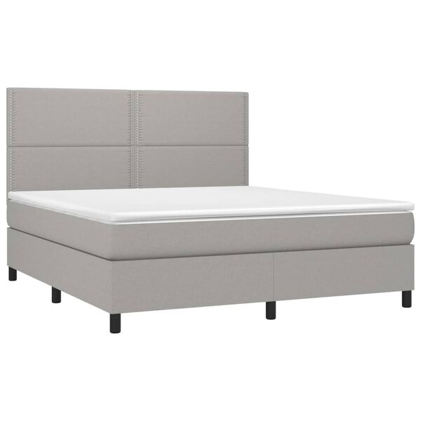 vidaXL &Kappa;&rho;&epsilon;&beta;ά&tau;&iota; Boxspring &mu;&epsilon; &Sigma;&tau;&rho;ώ&mu;&alpha; & LED &Alpha;&nu;.&Gamma;&kappa;&rho;&iota; 160x200&epsilon;&kappa;. &Upsilon;&phi;&alpha;&sigma;&mu;ά&tau;&iota;&nu;&omicron;