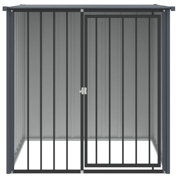 vidaXL Σπιτάκι Σκύλου με Οροφή Μαύρο 110x103x109 εκ. Γαλβαν. Χάλυβας