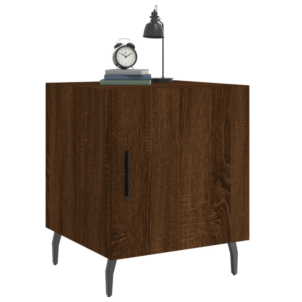 vidaXL Κομοδίνα 2 τεμ. Καφέ Δρυς 40 x 40 x 50 εκ. από Επεξεργ. Ξύλο