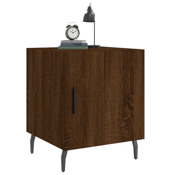 vidaXL Κομοδίνα 2 τεμ. Καφέ Δρυς 40 x 40 x 50 εκ. από Επεξεργ. Ξύλο