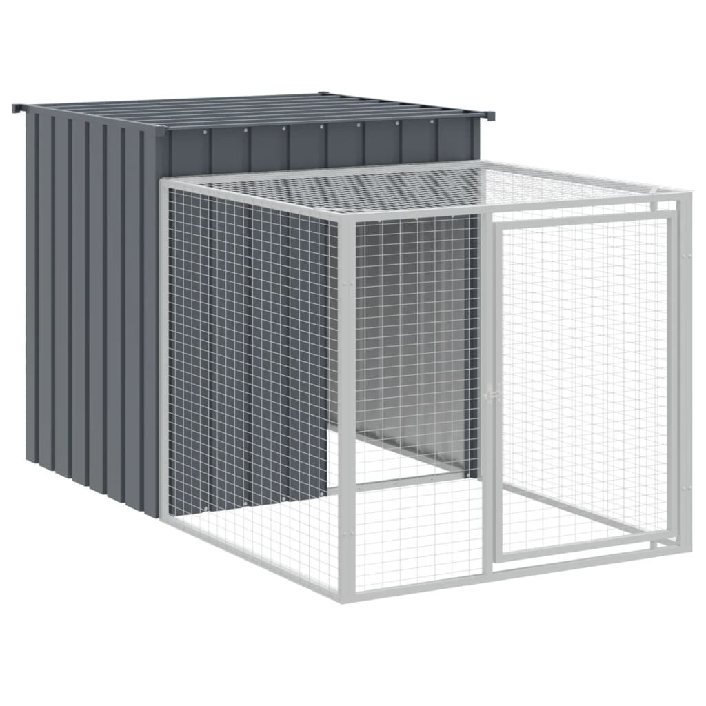 vidaXL Κοτέτσι με Περίβολο Ανθρακί 110x1017x110 εκ. Γαλβ. Χάλυβας